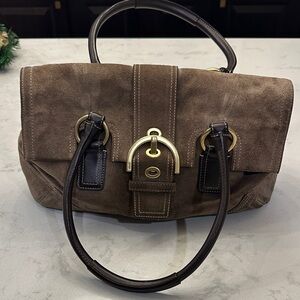 Coach Brown Suede Handbag